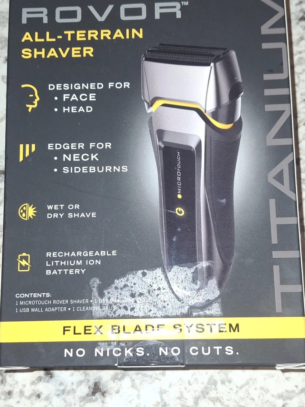 MICROTOUCH TITANIUM ROVOR All-Terrain Shaver - Black & Yellow
